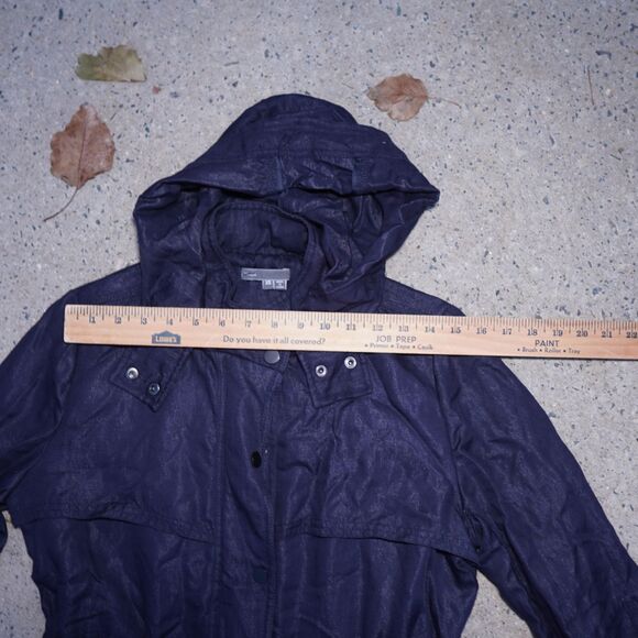 Vince Tencel Utility Jacket Navy Blue XS Hooded Adjustable Quiet Luxury - Picture 15 of 16